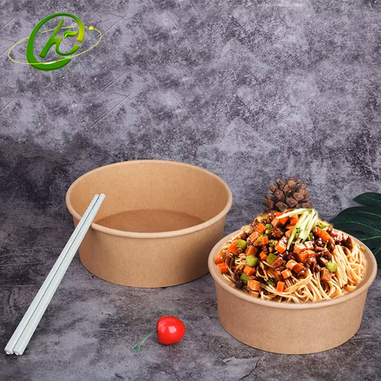 16oz 26oz 32oz 36oz 42oz PE/PLA Coating Kraft Salad Paper Bowl with Lid